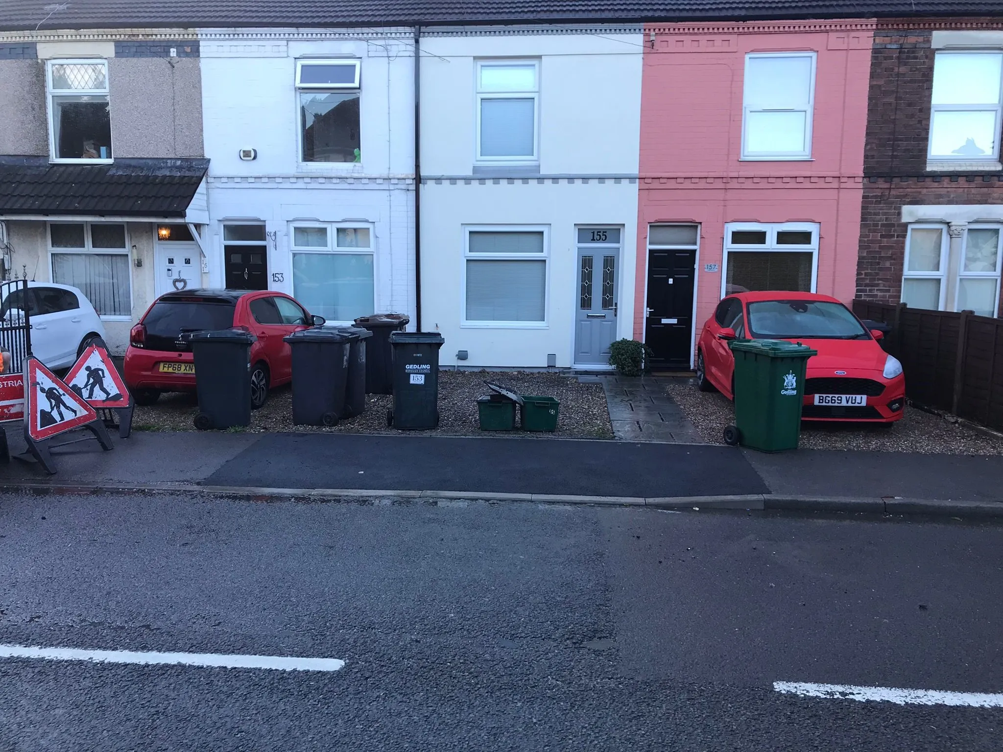 Completed dropped kerb — for terraced property, Nottingham