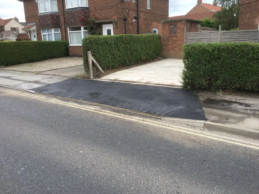 Completed dropped kerb installation in Nottingham