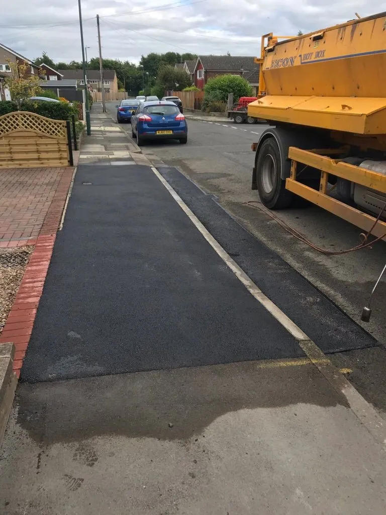 Completed dropped kerb — drop down curb, Nottingham