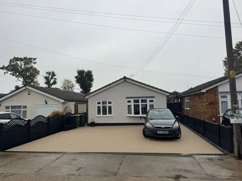 kent resin driveways beige resin driveway bungalow parked car