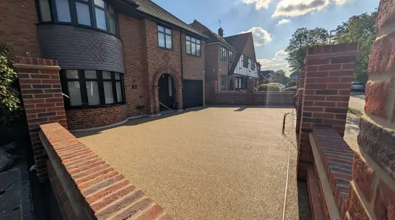 kent resin driveways golden resin driveway brick pillars