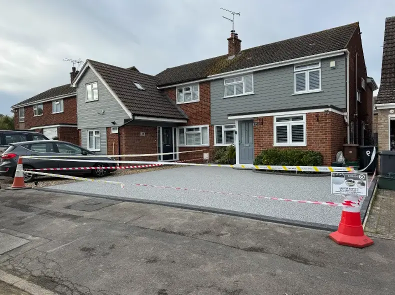 kent resin driveways grey resin driveway curing semi detached