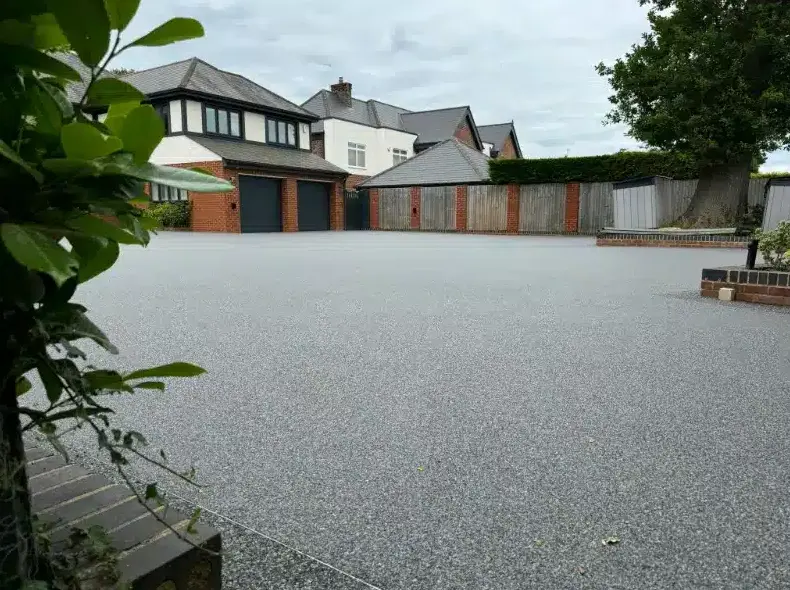 kent resin driveways large grey resin driveway double garage