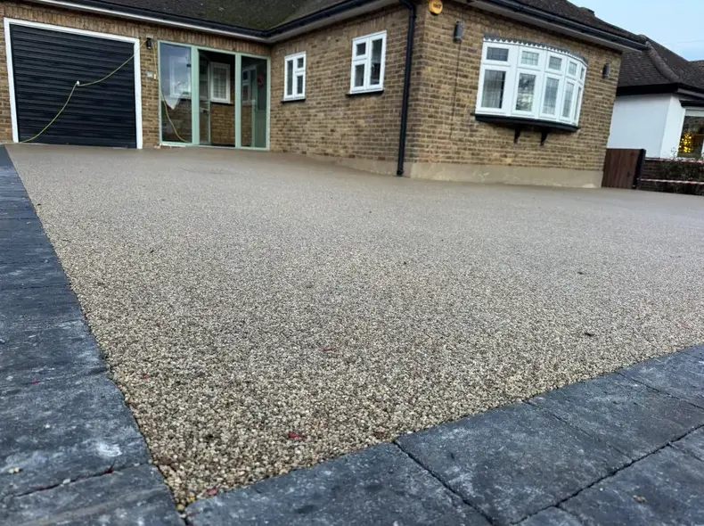 kent resin driveways natural resin driveway bungalow closeup