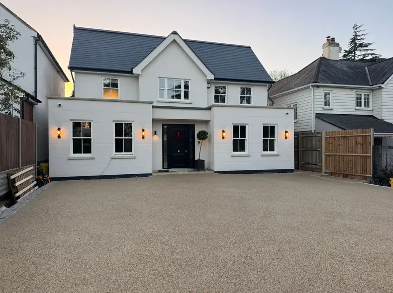 kent resin driveways resin driveway modern white house twilight