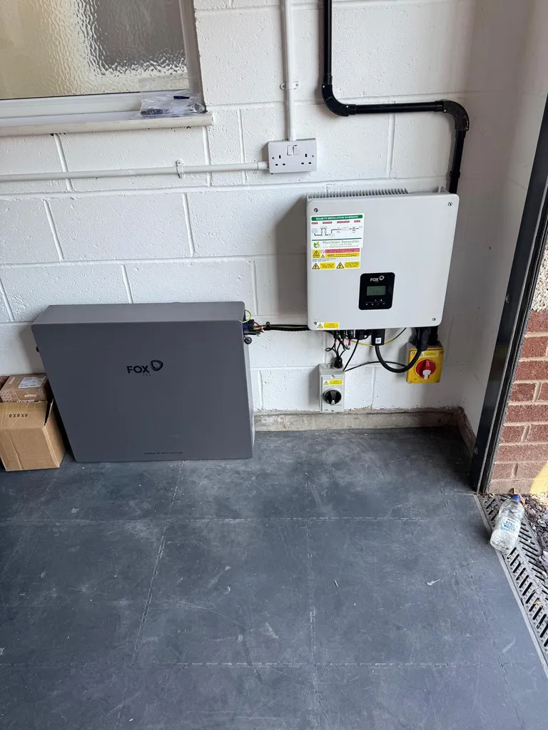 Fox ESS battery storage and inverter installation by Manchester Renewables