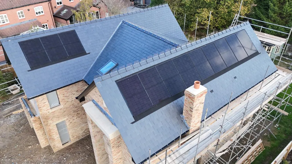 Home solar panel installation — new-build with two arrays, Manchester