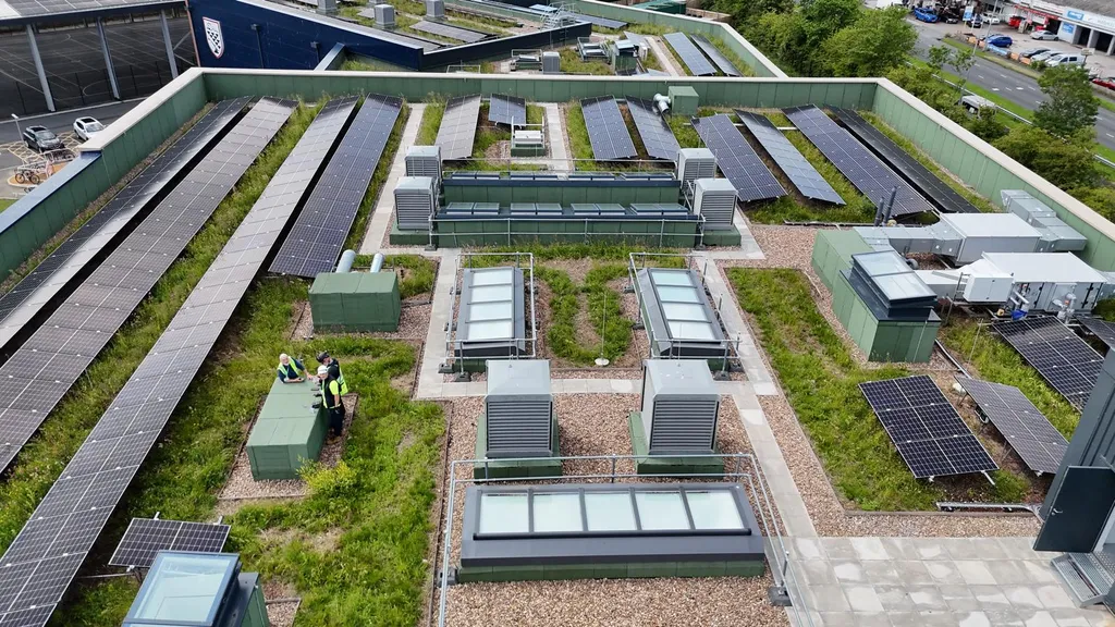 Manchester Renewables solar installation on green roof commercial building