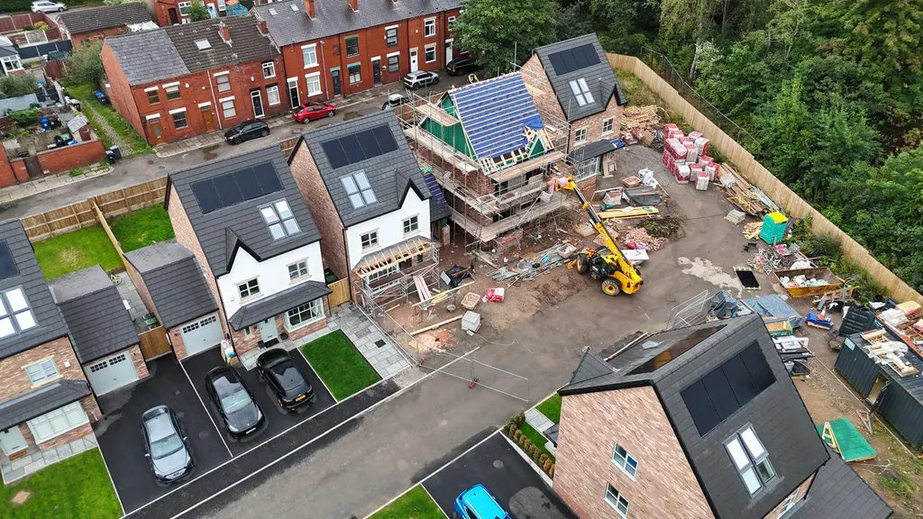 New-build solar installation — construction phase, Manchester