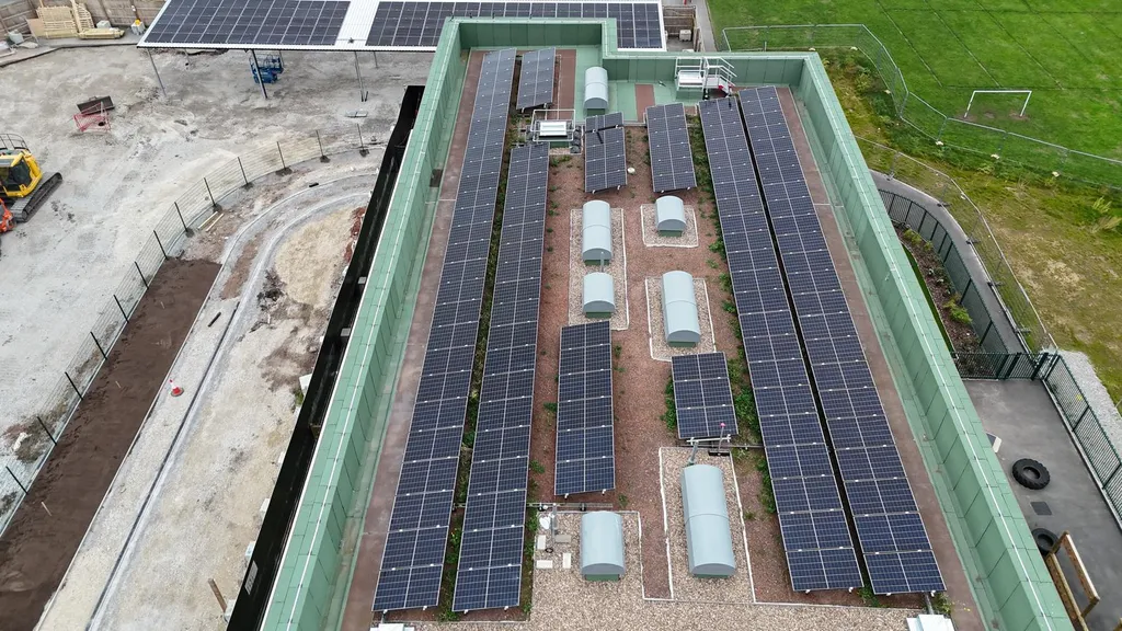 School solar panel installation — full roof coverage, Manchester