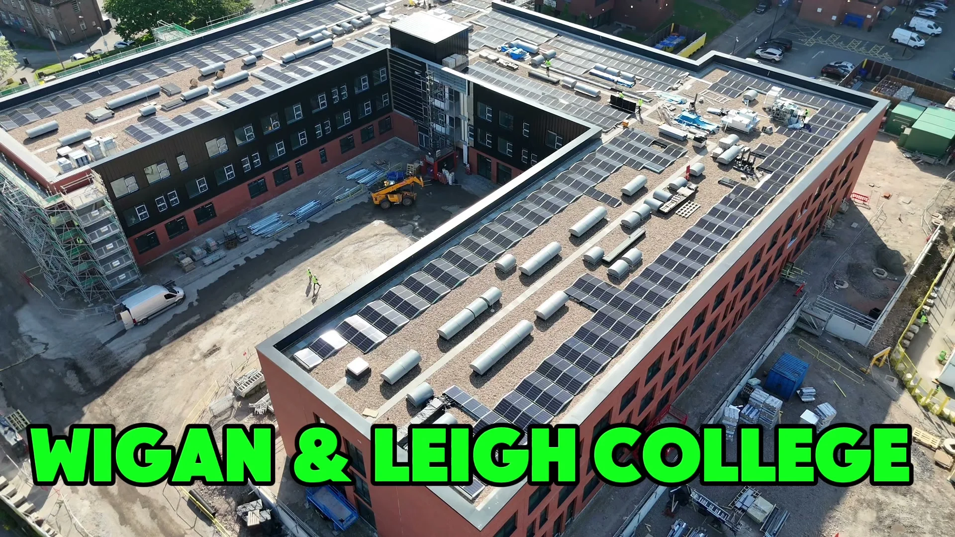 Additional site footage from the Wigan & Leigh College 330 kW commercial solar installation.