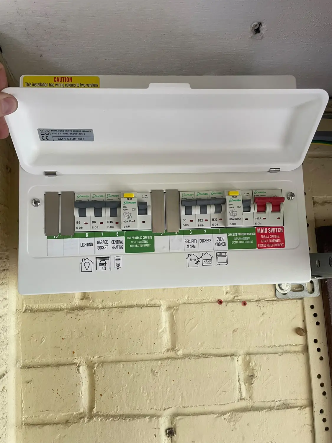 The previous dual-RCD consumer unit in Chadderton before Steels Electrical upgraded it to individual RCBOs with surge protection